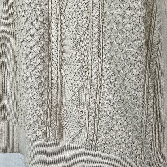 Nautica Jeans NWT Cream Cable Knit Sweater Vest Size S - Picture 4 of 11